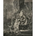 thumbnail image 2 of Rembrandt van Rijn 12x14 Gold Ornate Wood Frame and Double Matted Museum Art Print Titled - Christ Before Pilate; Large Plate (1635), 2 of 4