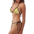 thumbnail image 2 of Balery Navy Blue Leaf Sunflower Pijama Estampado Bikini de Dos Piezas para Mujer - Conjunto de Bikini Ajustable Sexy y Cómodo para Playa, 2 of 6