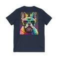 thumbnail image 2 of Frenchie Dog Art - Unisex Jersey Short Sleeve V-Neck Tee - By A.Melo Originals, 2 of 2