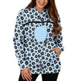 thumbnail image 3 of Sweatshirt For Women Pet Pouch Leopard Print Hoodie Long Sleeve Cuddle Pouch Dog Carrier Hoodie With Pet Pocket Light Blue 3Xl, 3 of 7
