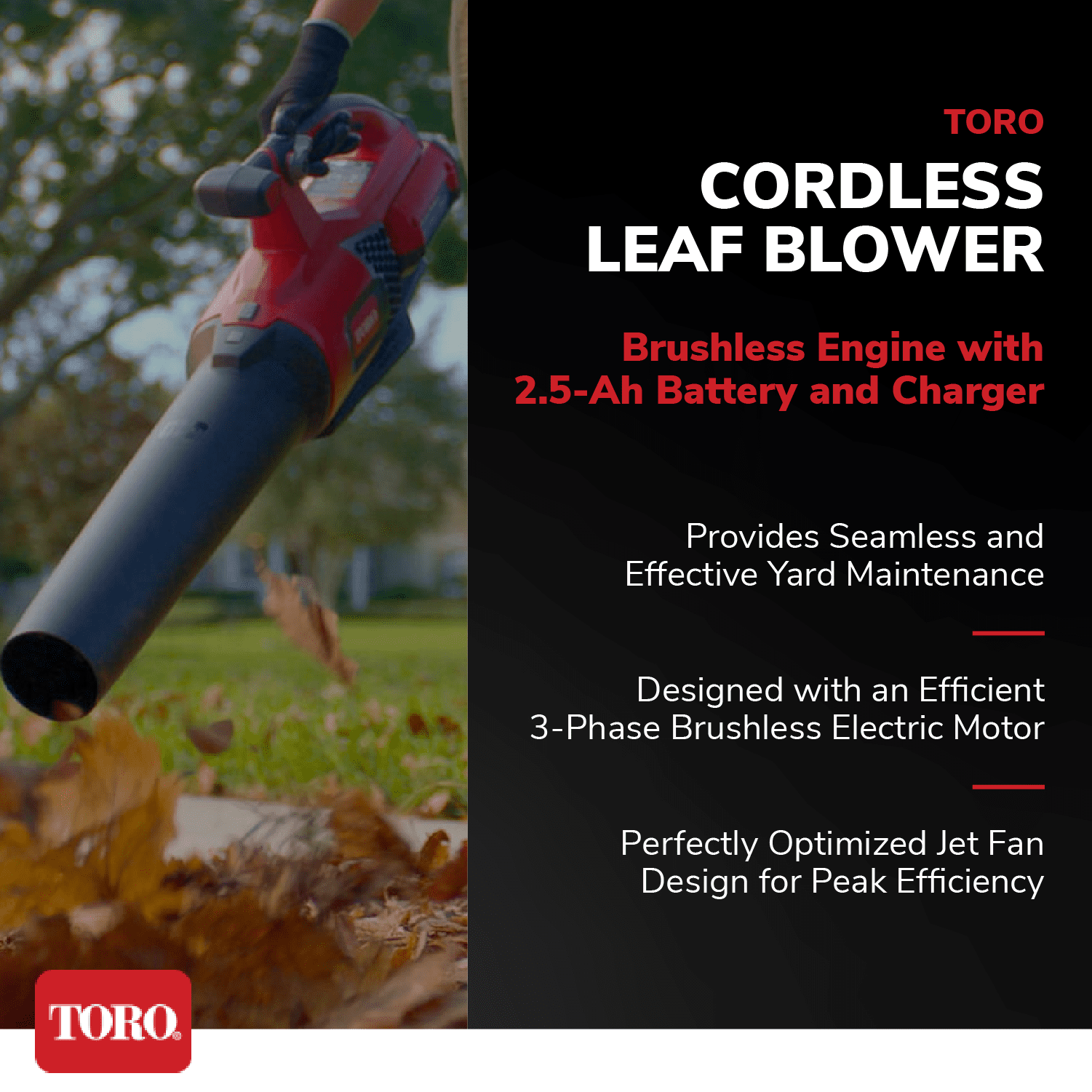 Toro 60 Volt Brushless Cordless Leaf Blower w/ 2 Ah Battery and Charger
