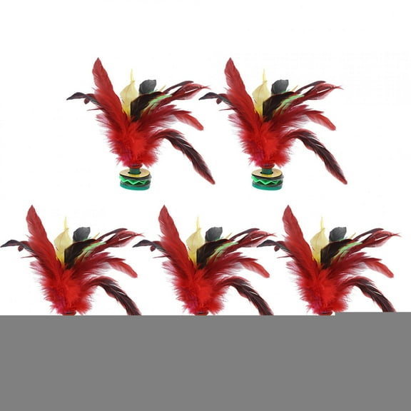Gupbes 5PCS 20CM Height Handmake Feather Shuttlecock China Foot Kick Entertainment Games Feather Foot Kick Shuttlecock