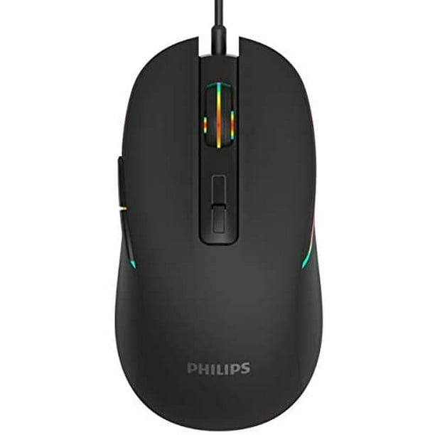 Mouse gamer Philips con cable 7 botones programables -Negro