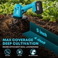 thumbnail image 3 of Cordless Garden Tiller Cultivator with 2 x 4.0Ah Batteries, Mini Handheld Electric Tiller for Soil Cultivation, Weeding & Raised Garden Beds, 3 of 8