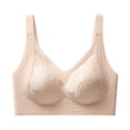thumbnail image 3 of No Underwire Bra for Women, Full Coverage Lift Support Bra with Adjustable Straps, Breathable Daily T-Shirt Bra | VerBelle,Beige L, 3 of 6