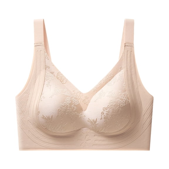 qelini Wireless Push up Bra for Women Seamless Breathable Everyday T-Shirt Bra with Lightly Lined Cups