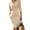 Apricot Color, variant on Women'S Work Dress 3/4 Sleeve V Neck Bodycon Sheath Dress Zipper Up Office Business Dresses with Belt Dark Blue S