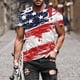 thumbnail image 2 of Hombres Casual cuello redondo Popular 3D bandera digital impresión pulóver Fitness deportes pantalones cortos mangas camiseta blusa Pompotops oipoqjl32808, 2 of 5