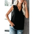 thumbnail image 2 of Anyjoin Women Sexy V Neck Lace Tank Tops Summer Sleeveless Chiffon Blouses, 2 of 5