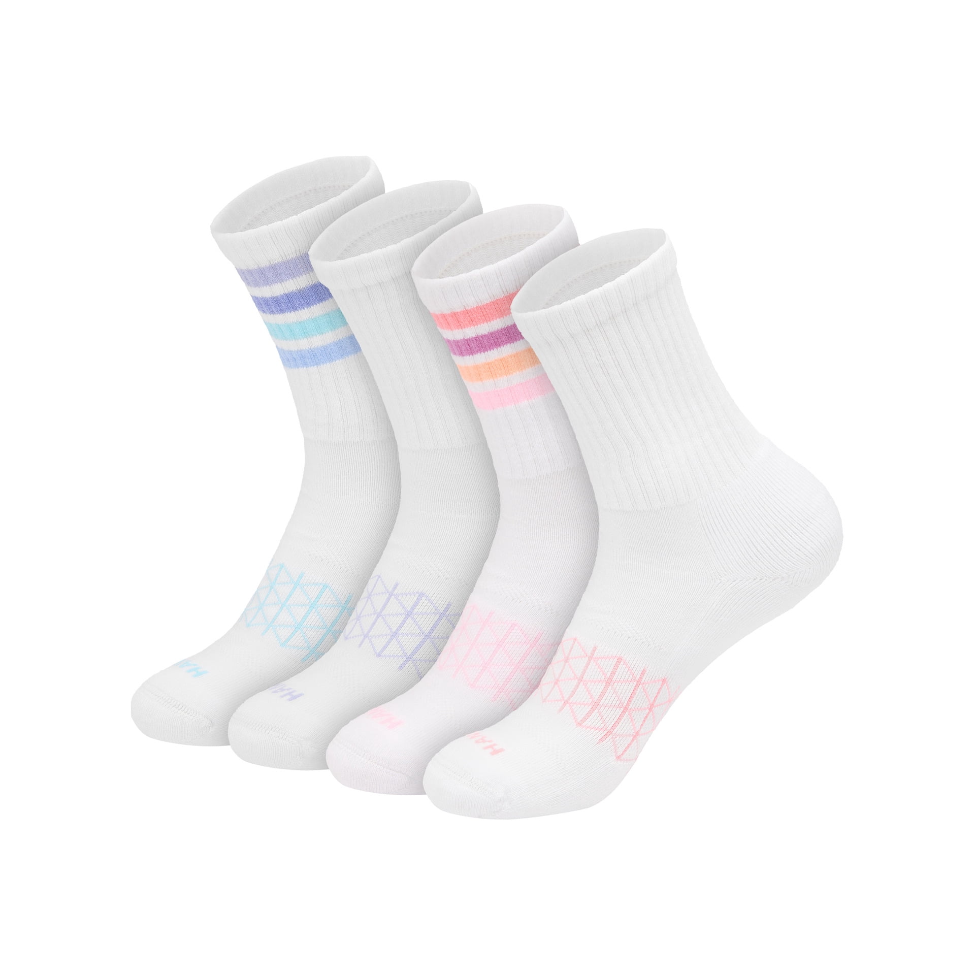 Hanes Women's Absolute Comfort Crew Socks, 4-Pack, Size 5-9
