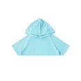 thumbnail image 5 of DPOIS Kids Girls Short Sleeve Hooded Crop Top T-shirt Hip Hop Dance Tops Light Blue 16, 5 of 7