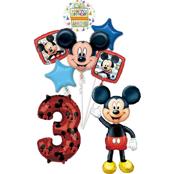 Mickey Mouse Party Supplies 3rd Birthday 52" Airwalker Balloon Bouquet Decorations