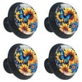 thumbnail image 2 of 4 Pcs Sunflower Butterfly Knobs for Kitchen Cabinet Cupboard Dresser Bookcase Drawer Pulls Handles Round Home Decor, 2 of 8