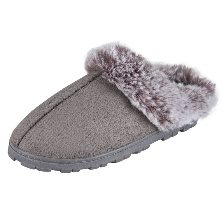 Jessica Simpson Women s Fluffy Clog Slipper with Memory Foam
