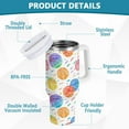 thumbnail image 3 of JSTEL Rainbow Basketball 40 oz Tumbler Stainless Steel Water Bottle Vacuum Insulated Cup with Straw Lid & Handle For Travel Car Cup Holder, 3 of 8