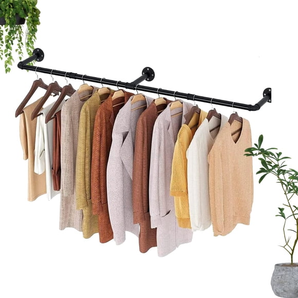 Bee Vibes Estante Perchero de Ropa 184 cm - Barra Industrial Desmontable, Kit Instalación Incluido, Ahorra Espacio y multifuncional, perfecto para colgar ropa en el balcón, baño o dormitorio