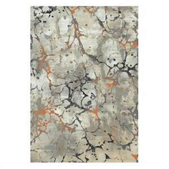 Central Oriental 9707.61.51 Rainier Seattle Polypropelene & Polyester Blend Rug, Grey & Brick - 5 ft. x 7 ft. 3 in.