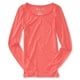 thumbnail image 1 of Aeropostale Womens Neon Ls Basic Camiseta, Naranja, X-Large Aeropostale Camiseta básica, 1 of 2