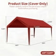 thumbnail image 2 of Pakunoda 10' X 20' Carport Canopy Replacement Cover, Portable Car Garage Shelter Party Top Tent with 34PC Ball Bungees, Red (Only Cover, Frame Not Included), 2 of 8