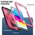 thumbnail image 3 of Case for iPad 10th Gen 10.9" 2022 A2757/A2777/A2696, Silicone PC Protective Cover with Pencil Holder Shoulder Strap & 360 Degree Rotating Hand Strap Kickstand 2 In 1 Case Cover, Rose, 3 of 11