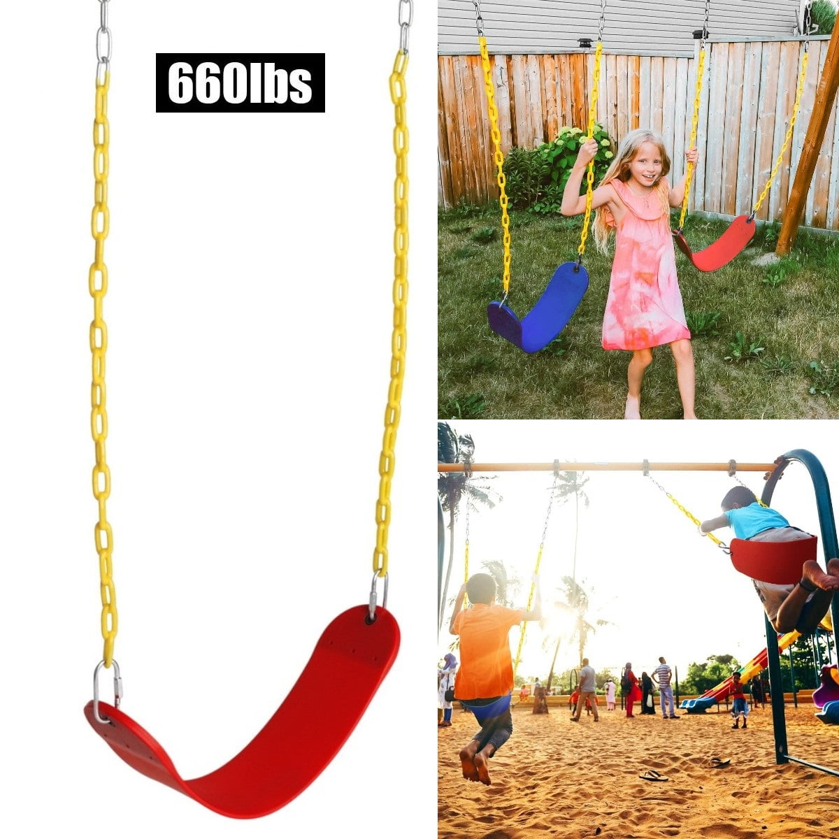 Goorabbit Swing Seat with 60" AntiRust Chains Heavy Duty Swing Set