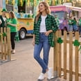 thumbnail image 5 of Textilo Women Plaid Button Down Shackets Long Sleeve Lapel Collar Top with Pockets Blouse Lightweight 2026 Fashion Fall Business Casual Outfits,Dark Green 2XL, 5 of 7