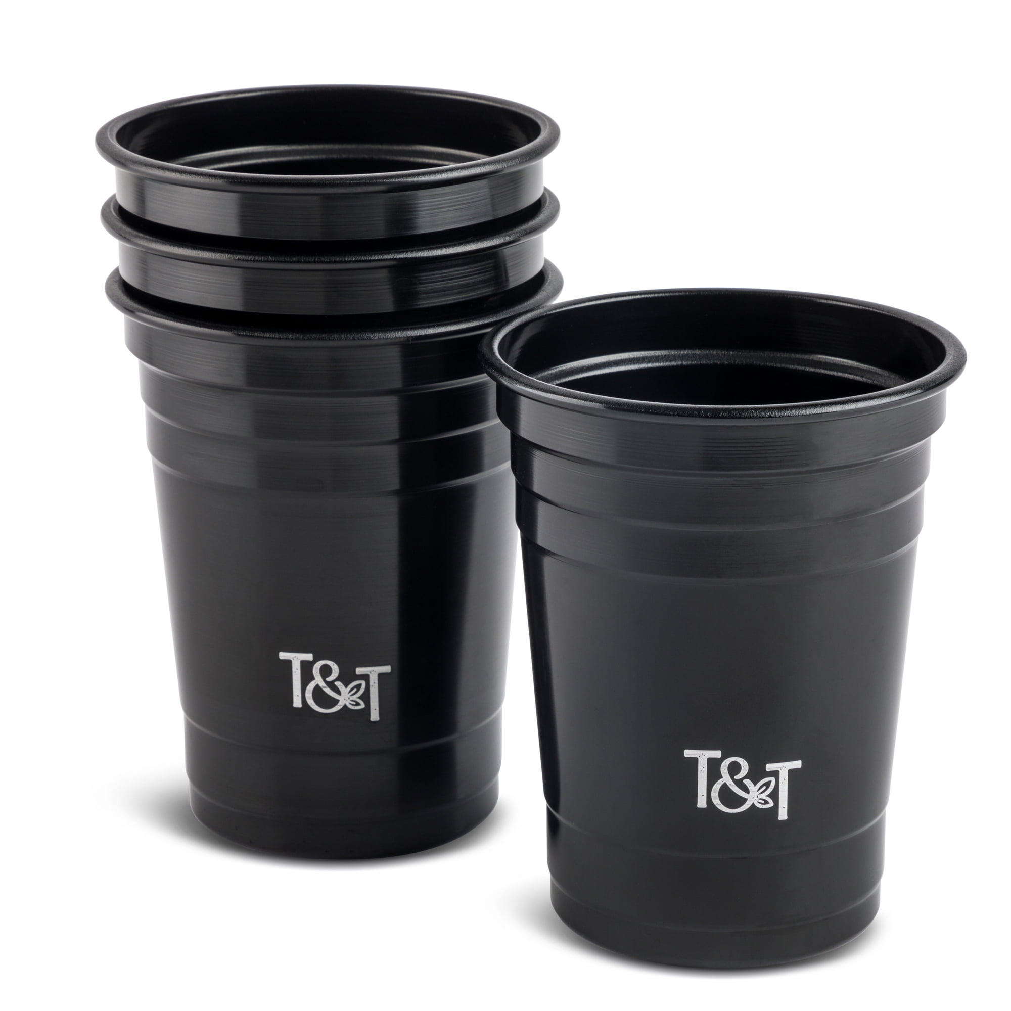 Thyme & Table Cocktail Party Cups, 4 Piece Set, Black