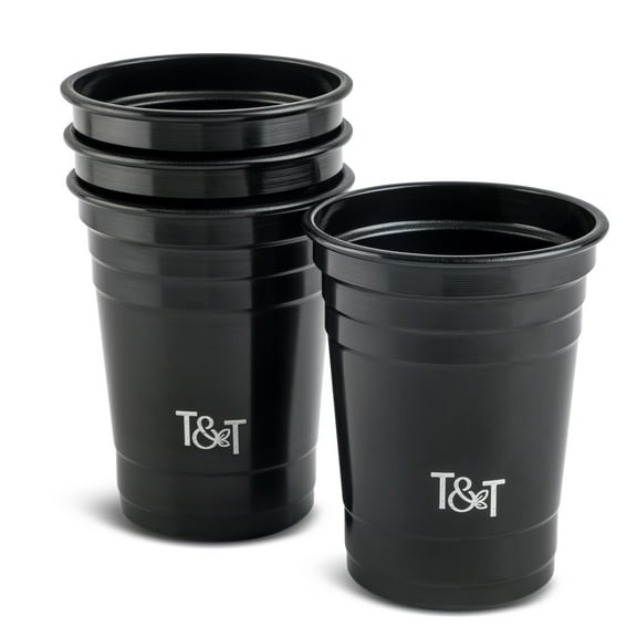 Thyme & Table Cocktail Party Cups, 4 Piece Set, Black