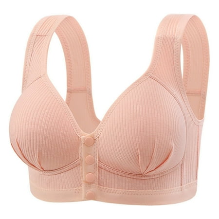 Black of Friday Deal Clearance Staron Wireless Bras for Women Front Closure No Underwire Bra Comfortable Soft Strap Bra Wireless No Steel Bras Solid Color Bra