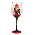 thumbnail image 1 of Stemmed Wine Glass, 17 oz., w/ Box, Green Festive Nutcracker, 1 of 3