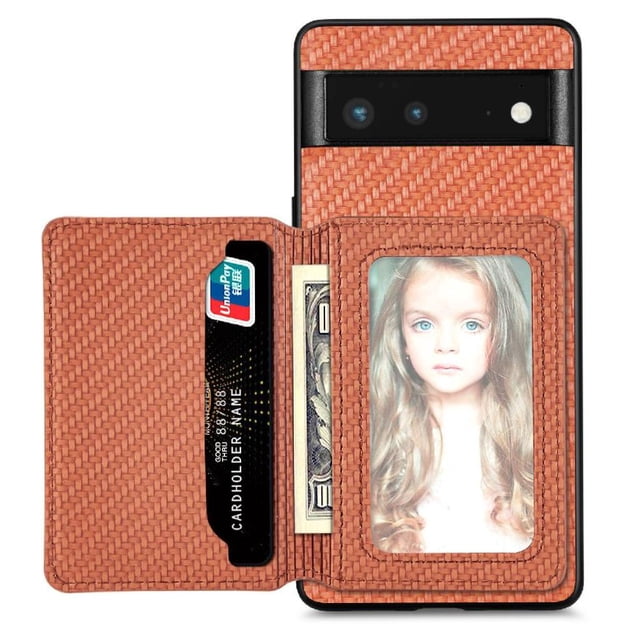 Case For FOXDOCK Google Pixel 6 Stand Function RFID Blocking Magnetic Card Holder Complete Camera Safety