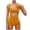 Yellow, variant on BeAi Womens Swimsuits One Piece Womens Bathing Suits One Piece Cutout Cute Swimwear with Skirt Sexy Tankini for Women Color Block Two Piece Drawstring Previous Orders