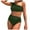 Green, variant on Women's One Shoulder Cutout Bikini Set 2 Piece Swimsuit Cheeky Bikini Beads Bathing Suit Green for Size XXL