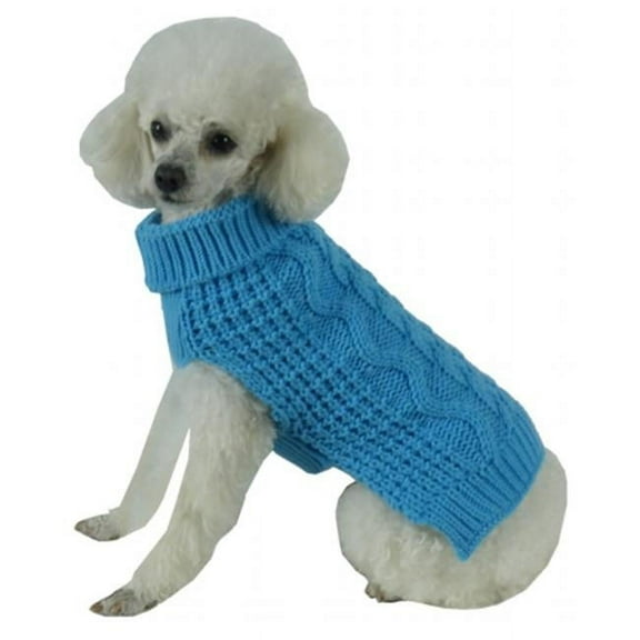 Swivel-Swirl Heavy Cable Knitted Fashion Designer Dog Sweater, Medium