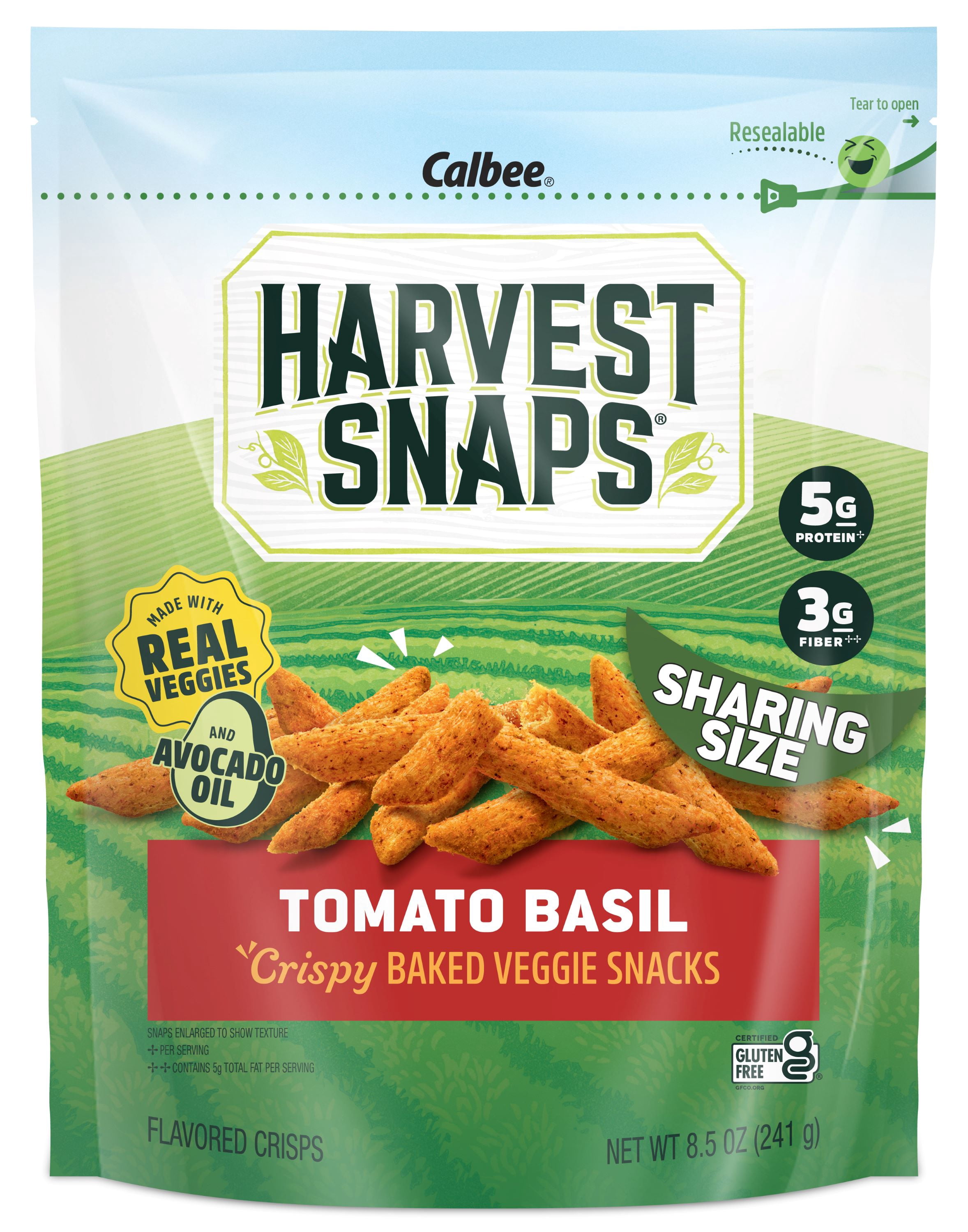 (3 pack) Harvest Snaps Snack Crisps Tomato Basil 8.5 OZ Bag