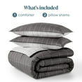 thumbnail image 4 of Bare Home Down Alternative Comforter Set - 3-Pieces - All Seasons - King/Cal King, Grid - Gray/White, 4 of 6