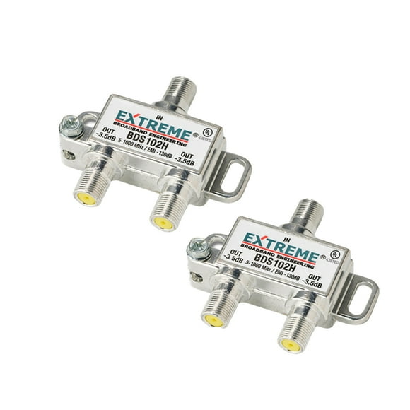Divisor de Cable Coaxial de Alto Rendimiento 2 Vías Extreme Amphenol BDS102H 2 Pack