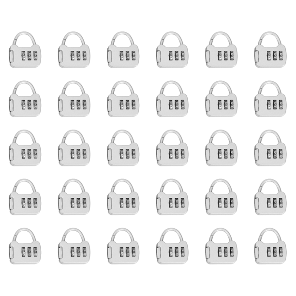 Cerradura Contraseña Combinación 3 Dígitos Zinc Mini Caja (Plata)
