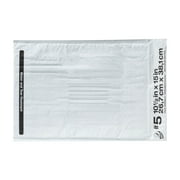 Duck Self-Sealing Poly Bubble Mailer #5, 10.5" x 15", Solid White