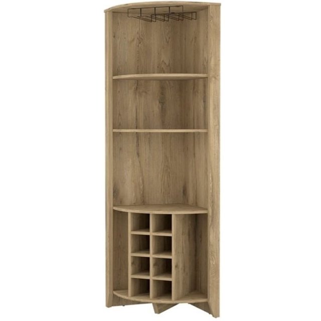 FM FURNITURE Bouvet Corner Bar Cabinet Macadamia (beige) Engineered Wood