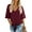 10 Wine Red, variant on Womens Tops Summer Blouses V Neck Batwing Sleeve Tops Tie Knot Chiffon Button Down Casual Blouse