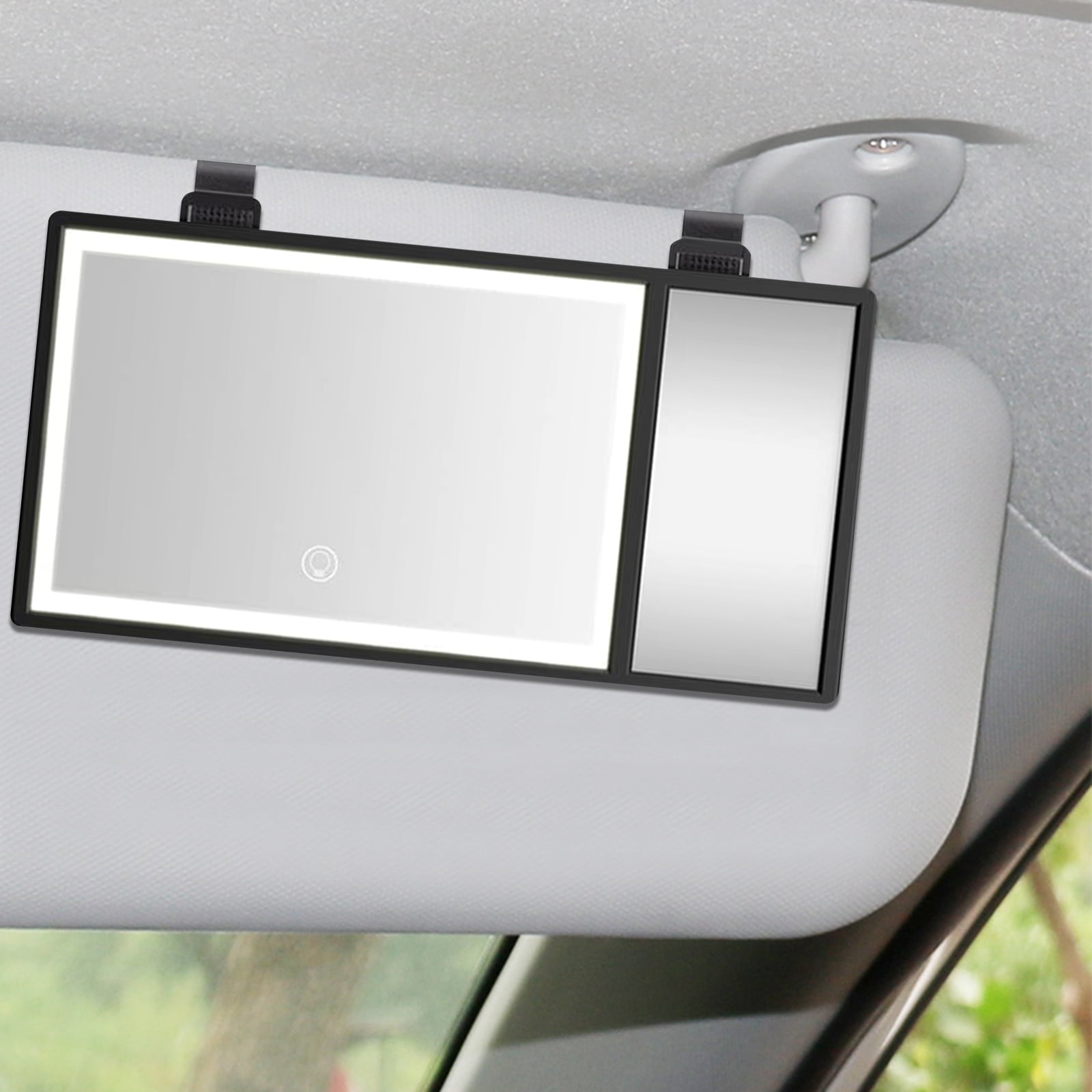 Car Visor Vanity Mirror, Makeup SunShading Cosmetic Mirror with Clip