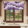 thumbnail image 6 of Purple Ombre Curtain Valances for Windows, Kitchen Valance Window Treatments Panel 2 Pack, Modern Geometric Moire Abstract Art Rod Pocket Short Curtains for Bathroom Bedroom 60 x 18 Inch, 6 of 8