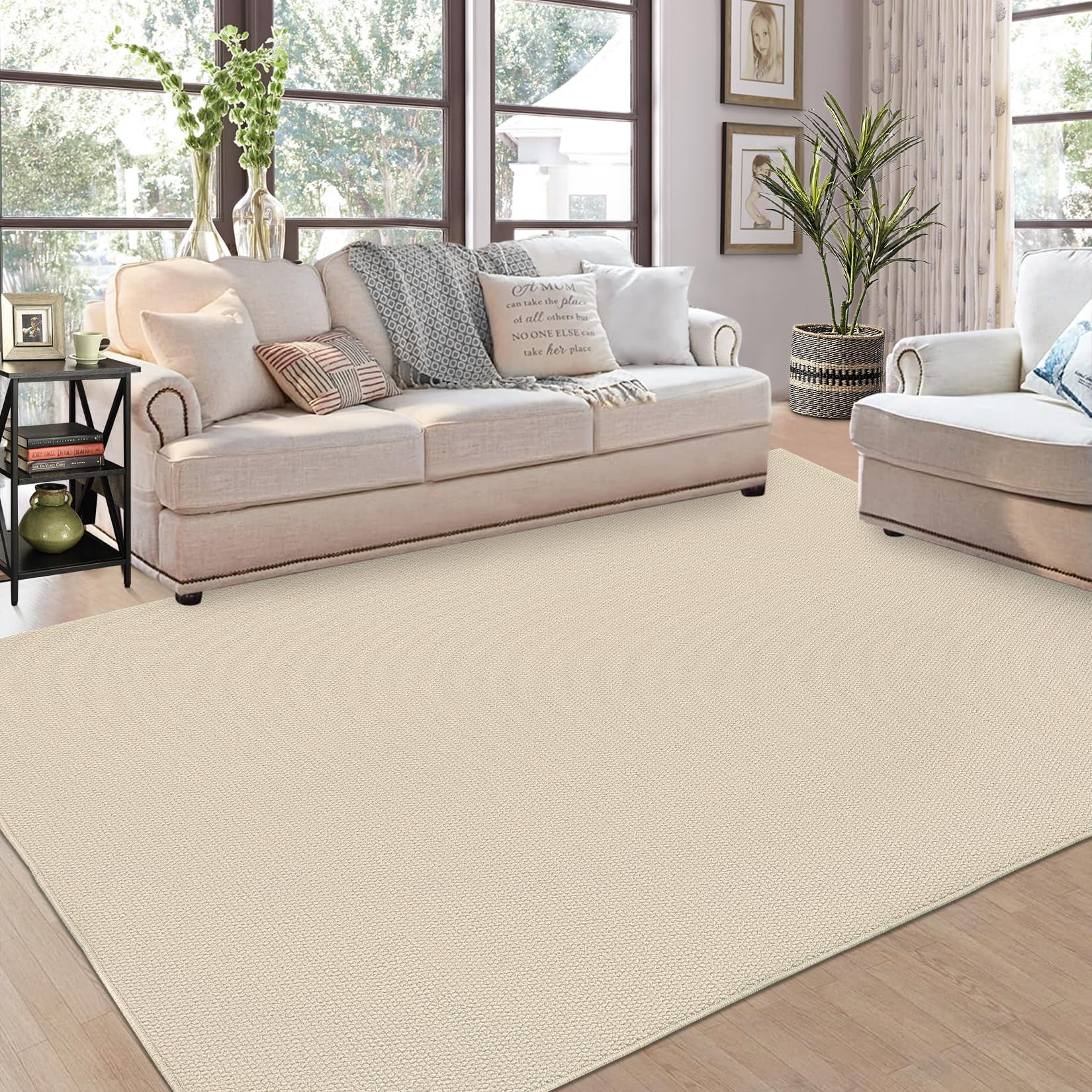 Rugs for Living Room,Area Rug Washable Rugs for Living Room Bedroom Office Nursery Modern Solid Area Rug Contemporary Minimalism Rug Low Pile Neutral Soft Rug Non Slip Farmhouse Floor Cover