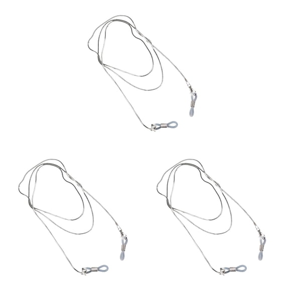 GOOHOCHY 3pcs Retro Glasses Chain Sunglasses Eyeglasses Reading Retainer Strap Eyewear Lanyard Cord (Silver)
