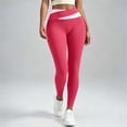 thumbnail image 6 of Liuinsasek Women's Length Yoga Pants Fashionable Two-Tone Stretch High Waist Tight Fit Tummy Control Casual Lounge Workout Pants, 6 of 8