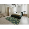 thumbnail image 4 of Ahgly Company Indoor Round Patterned Olive Drab Green Area Rugs, 5' Round, 4 of 6