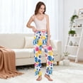 thumbnail image 5 of Dailycode Women's Pajama Pants Wide Leg Lounge Pj Bottoms With Pockets Abstract Paint Spots, 5 of 7