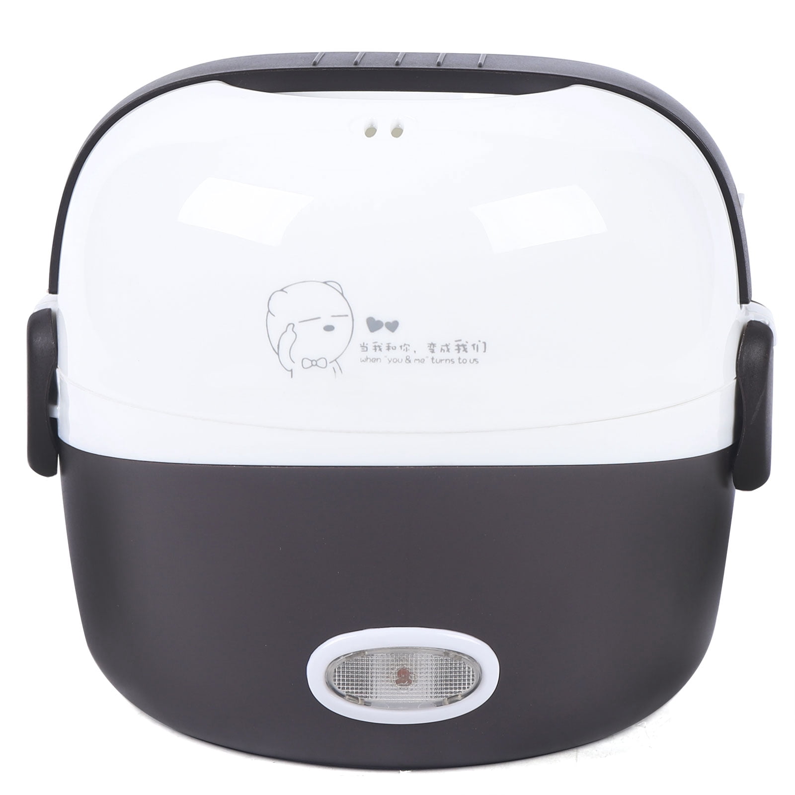 1.3L Electric Lunch Box Steamer Pot Rice Cooker 200w Food Warmer Portable Electric Lunch Box with Stainless Steel Bowls and Measuring Cup