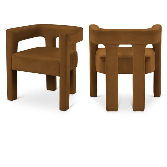 Meridian Furniture Athena Saddle Velvet Dining Chair